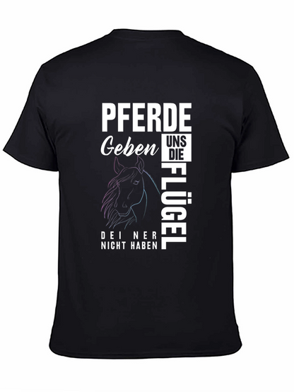 PFERDE Horse Design Black T-Shirt