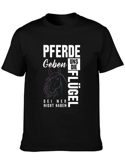 PFERDE Horse Design Black T-Shirt