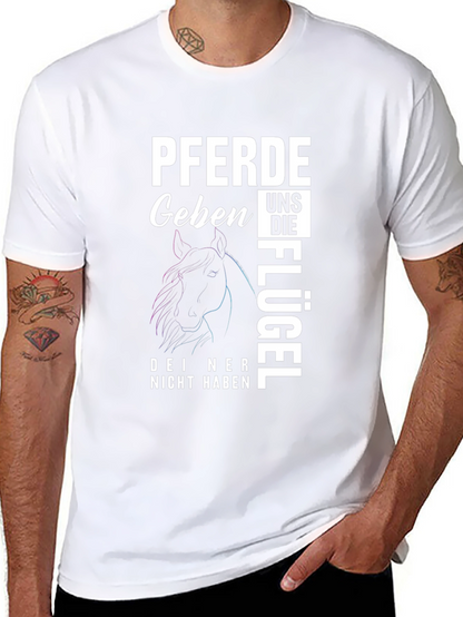PFERDE Horse Design Black T-Shirt
