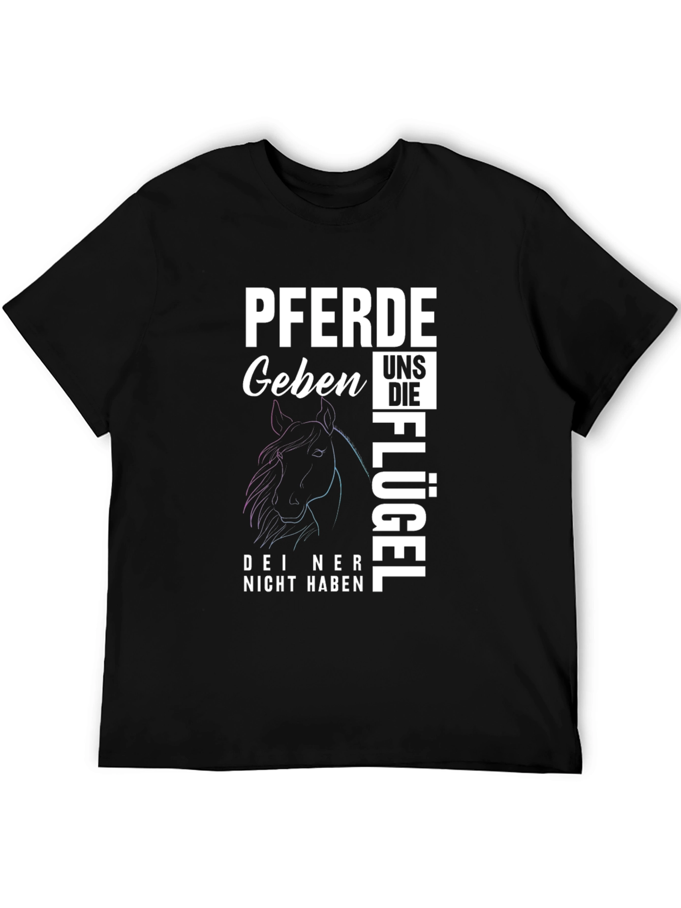 PFERDE Horse Design Black T-Shirt