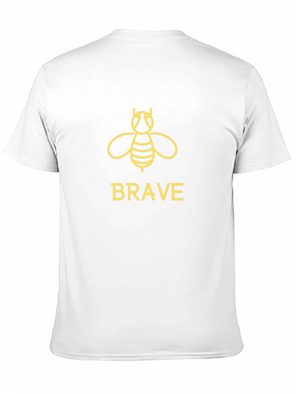 Brave Bee Graphic Tee - Black Cotton T-Shirt