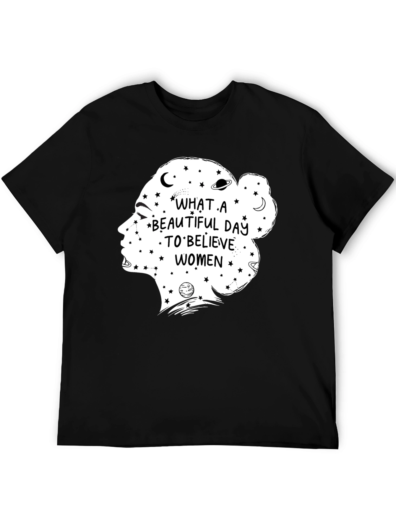 Believe Women Graphic Tee - Black Cotton