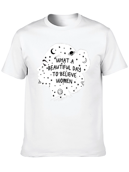 Believe Women Graphic Tee - Black Cotton