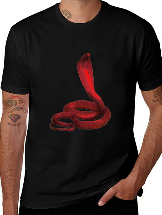 Red Cobra Graphic Black T-Shirt