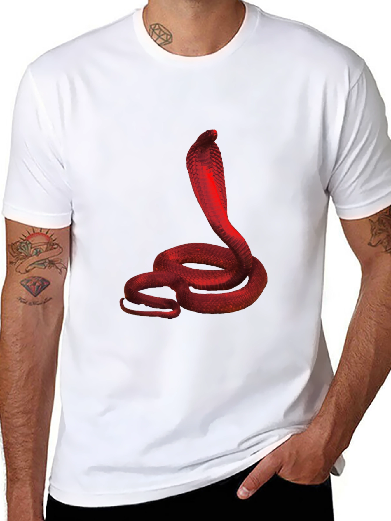 Red Cobra Graphic Black T-Shirt