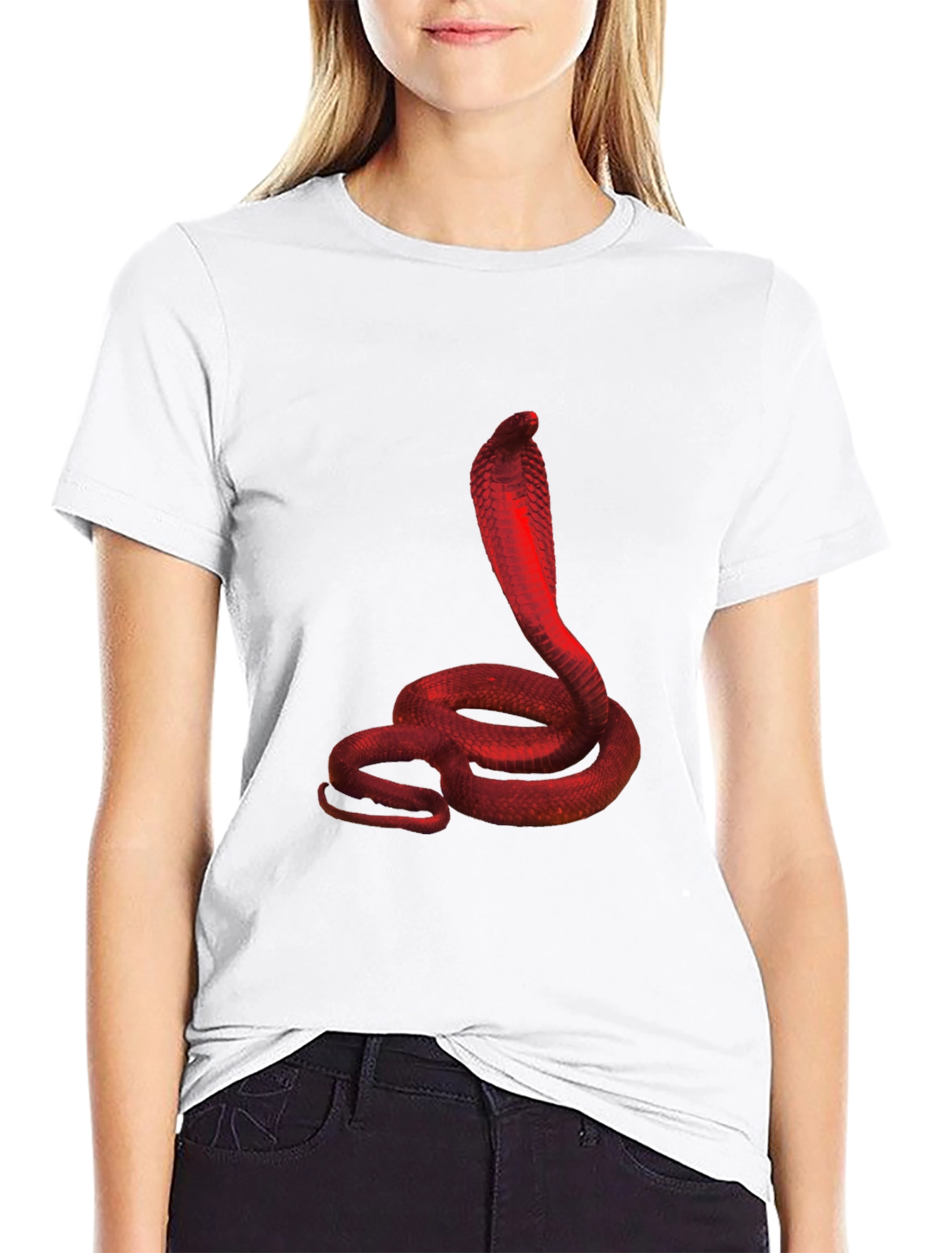 Red Cobra Graphic Black T-Shirt