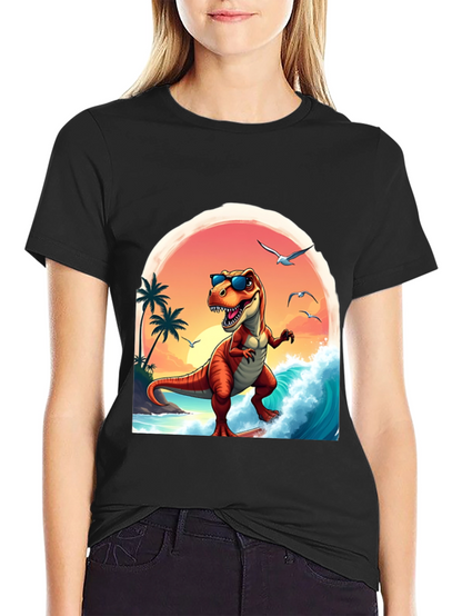 Surfing Dinosaur Graphic Tee