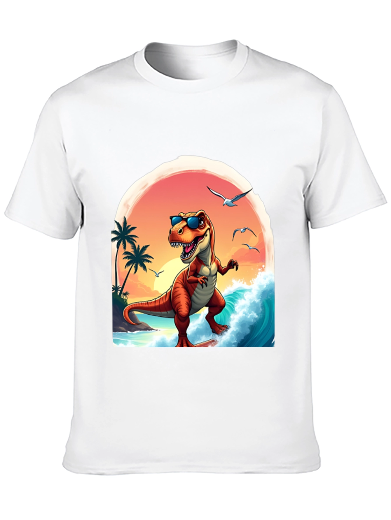 Surfing Dinosaur Graphic Tee