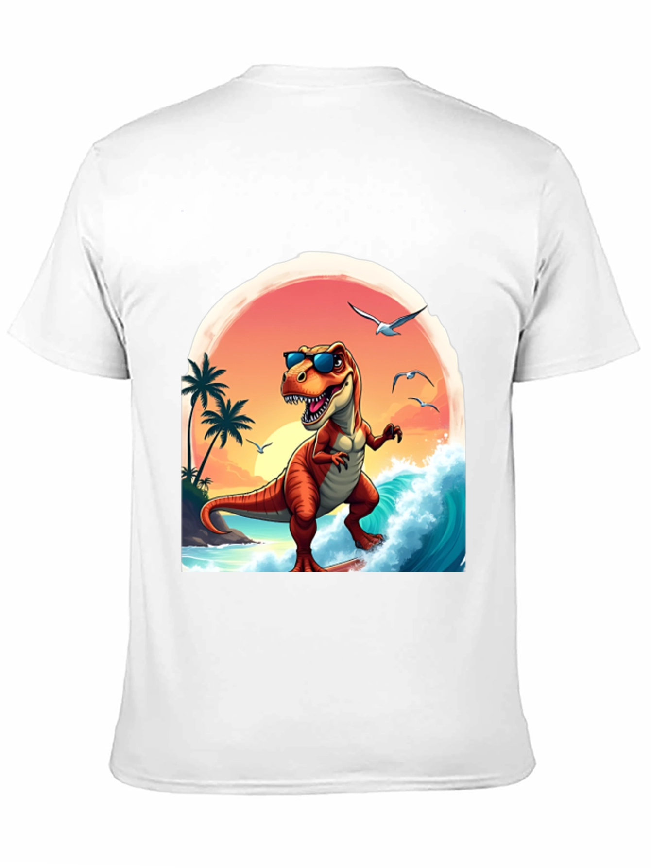 Surfing Dinosaur Graphic Tee