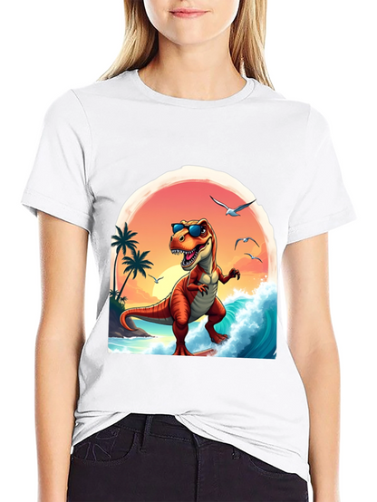 Surfing Dinosaur Graphic Tee