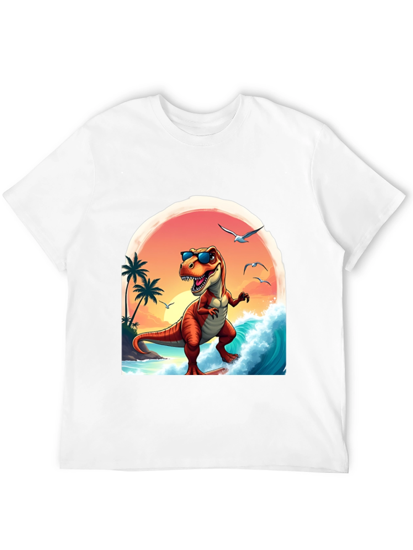 Surfing Dinosaur Graphic Tee