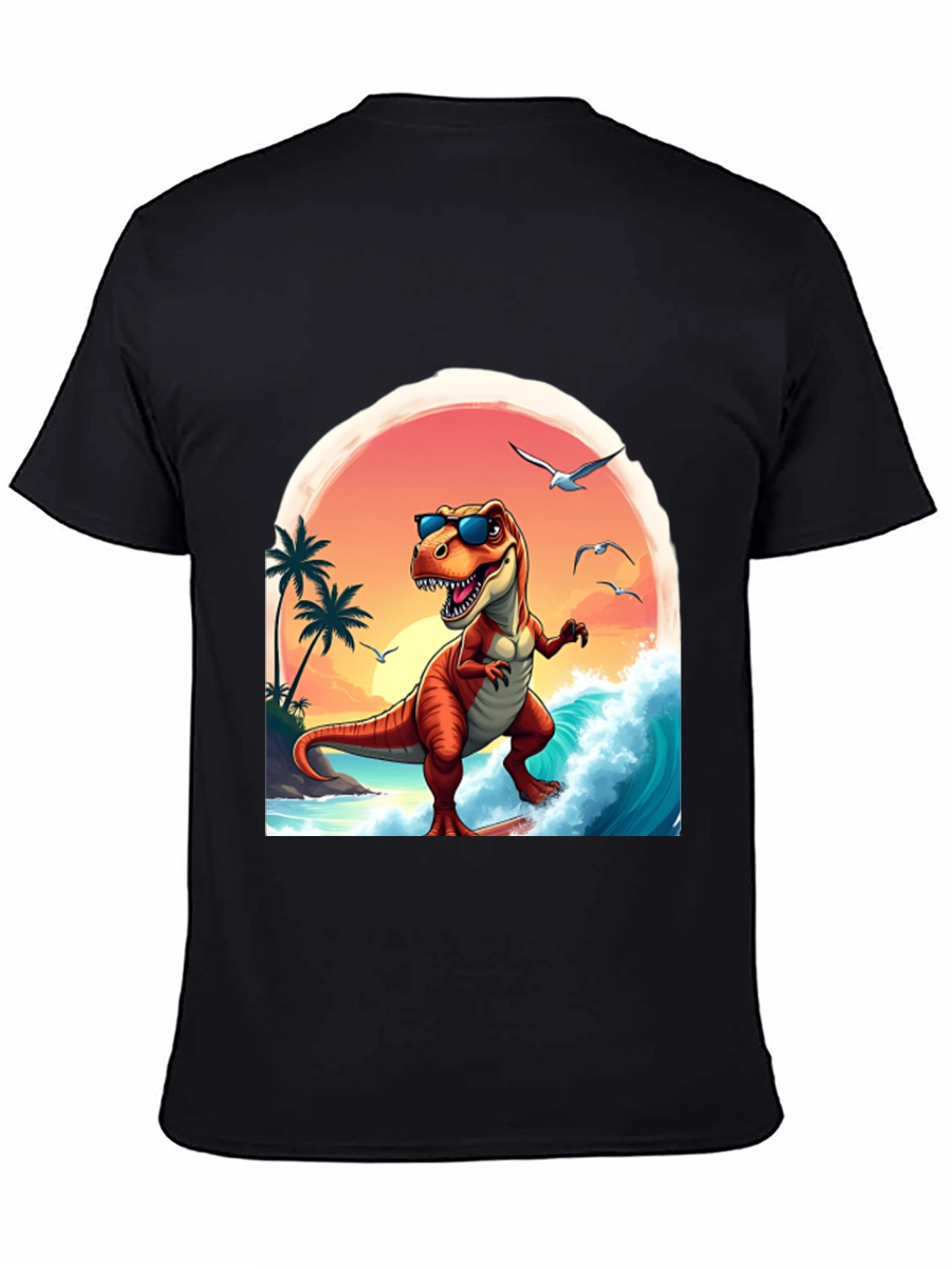 Surfing Dinosaur Graphic Tee