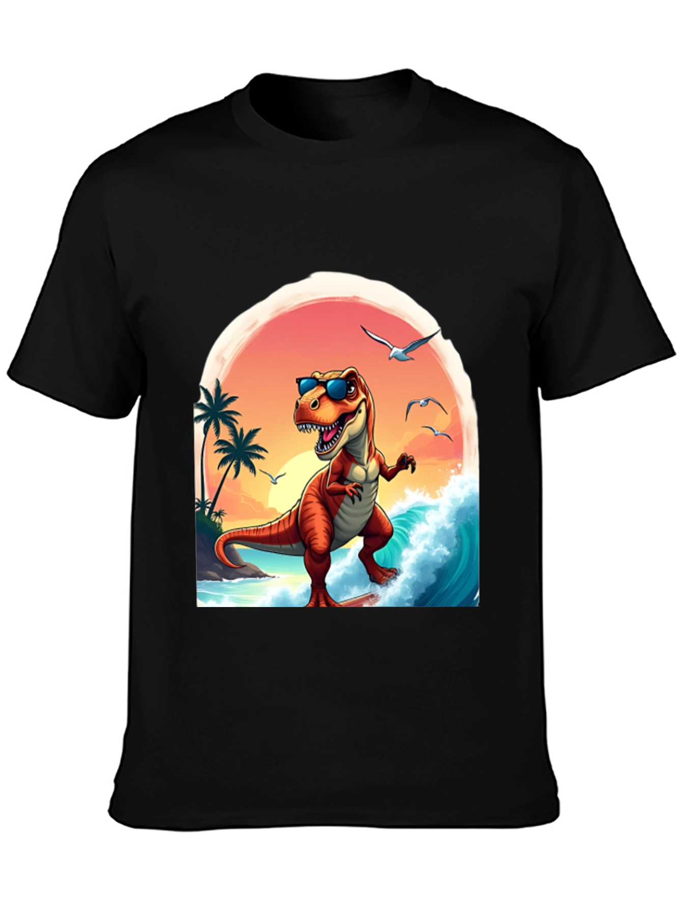 Surfing Dinosaur Graphic Tee