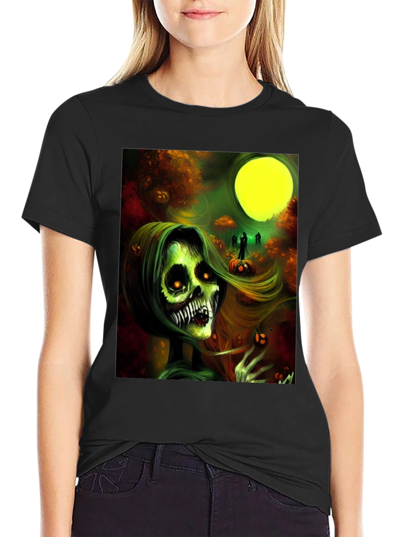 Halloween Zombie Woman Graphic Tee