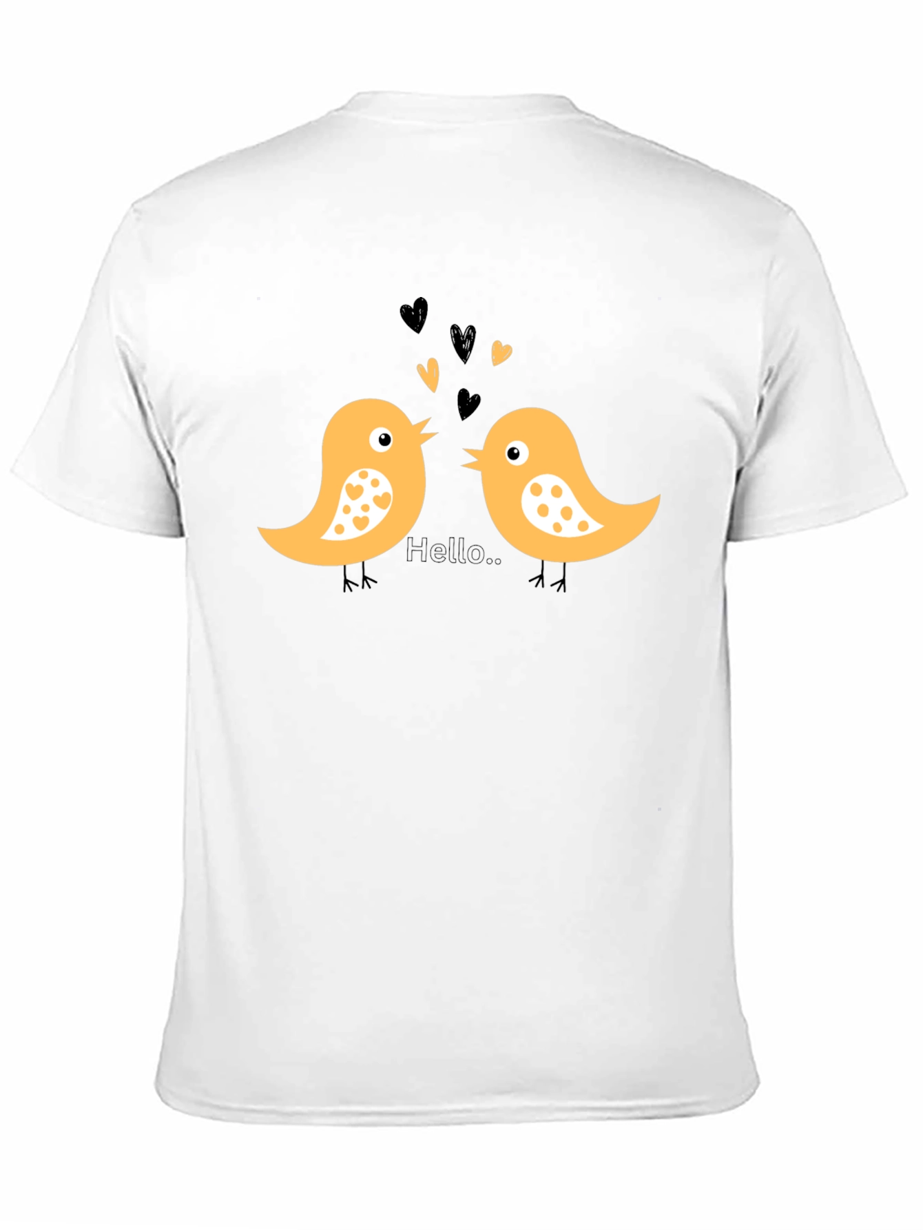 Cute Bird Love T-Shirt - Black Cotton Tee