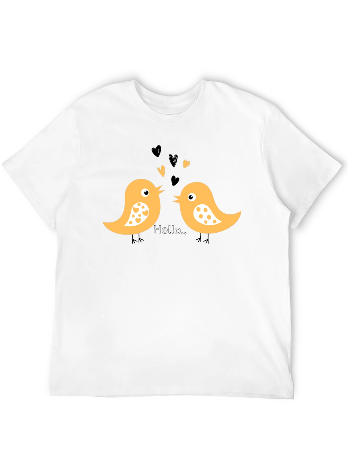 Cute Bird Love T-Shirt - Black Cotton Tee