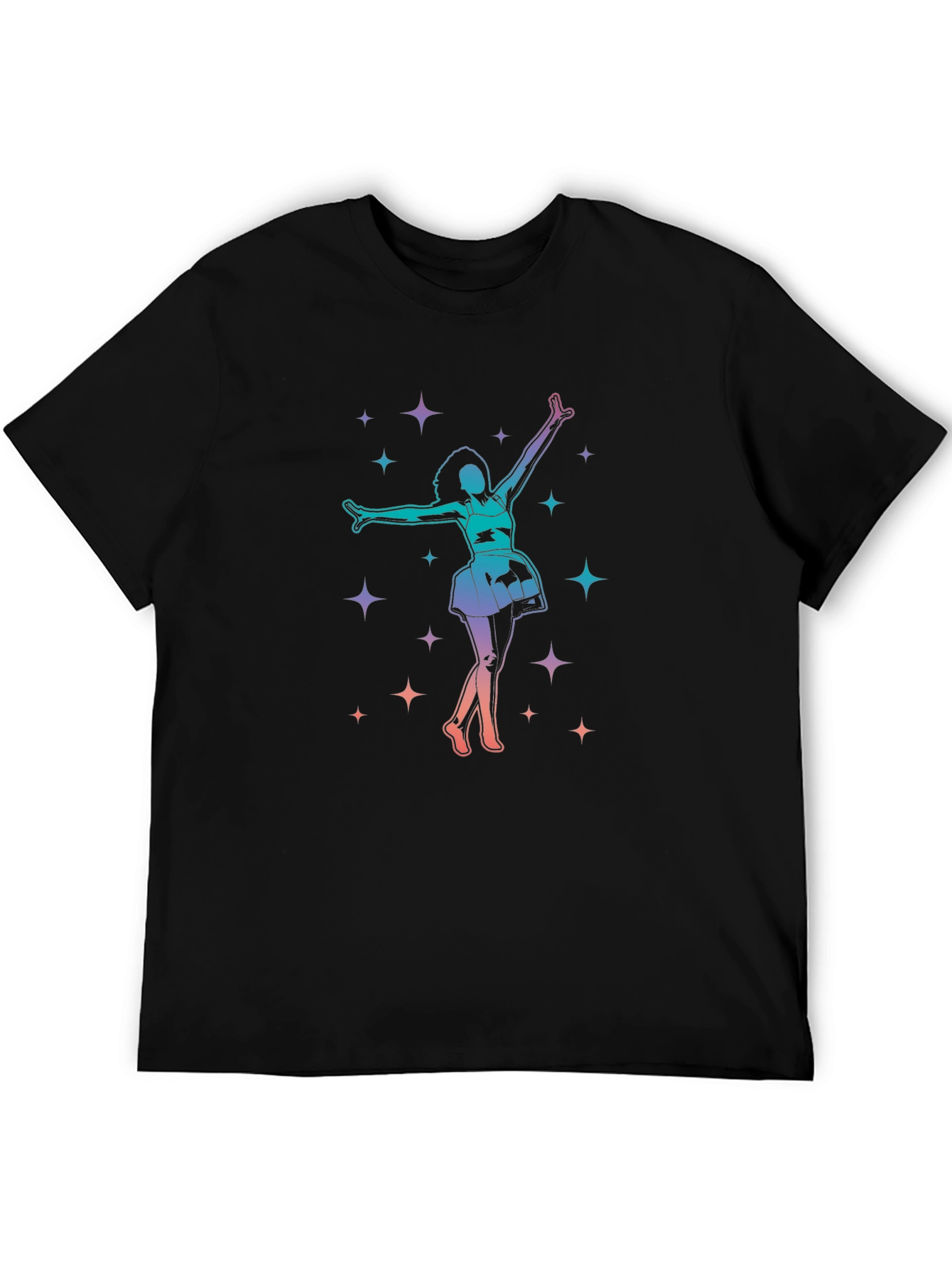 Dancing Star Graphic Tee - Black Cotton