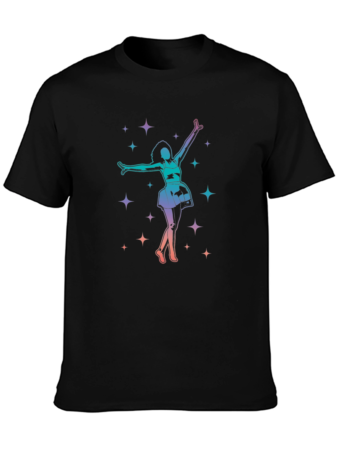Dancing Star Graphic Tee - Black Cotton