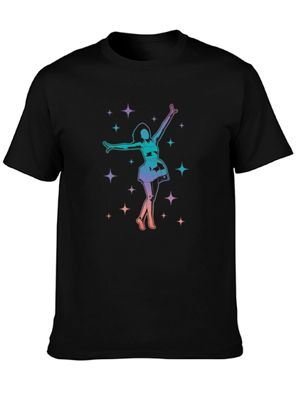 Dancing Star Graphic Tee - Black Cotton