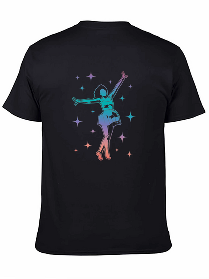 Dancing Star Graphic Tee - Black Cotton