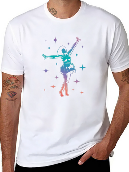 Dancing Star Graphic Tee - Black Cotton