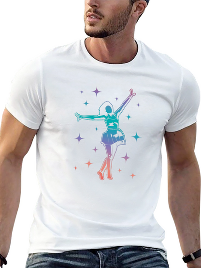 Dancing Star Graphic Tee - Black Cotton