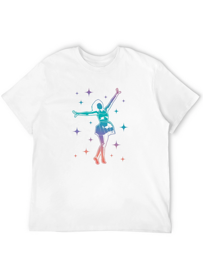 Dancing Star Graphic Tee - Black Cotton