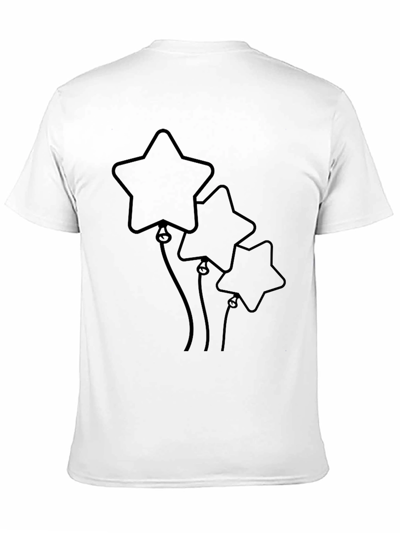 Star Balloon Graphic Tee - Black Cotton Casual Top