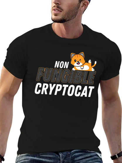Non Fungible Crypto Cat Graphic T-Shirt