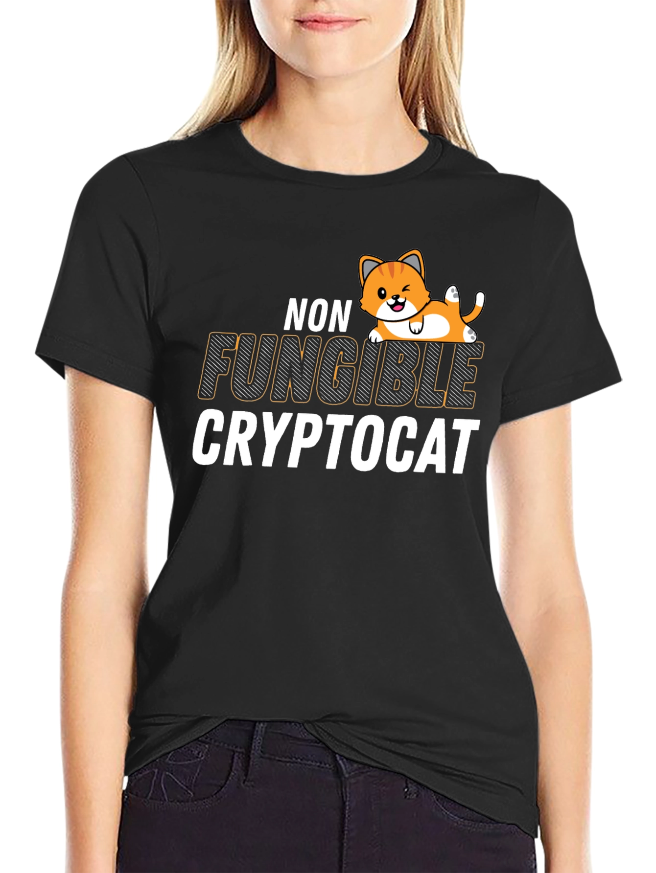 Non Fungible Crypto Cat Graphic T-Shirt