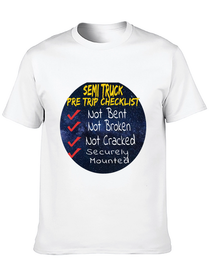 Semi Truck Pre Trip Checklist Black T-Shirt