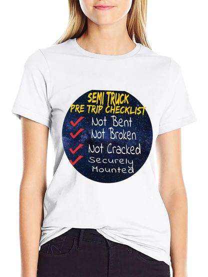 Semi Truck Pre Trip Checklist Black T-Shirt