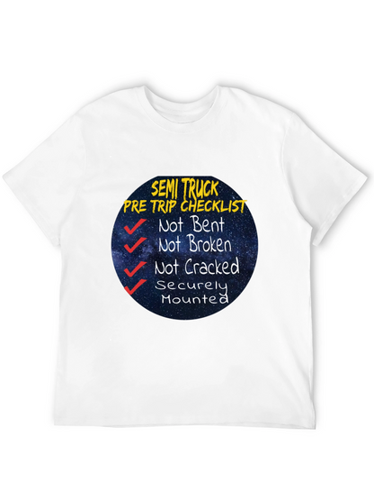 Semi Truck Pre Trip Checklist Black T-Shirt