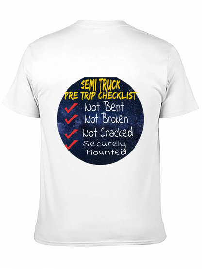 Semi Truck Pre Trip Checklist Black T-Shirt