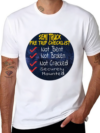 Semi Truck Pre Trip Checklist Black T-Shirt