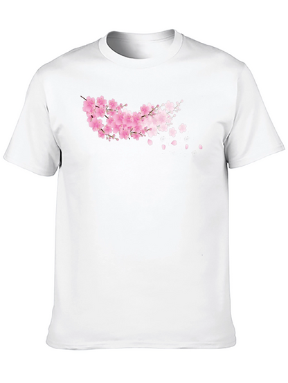 Cherry Blossom Black T-Shirt - Floral Design
