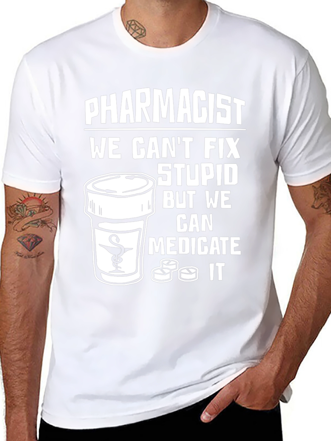 Pharmacist Medicate Stupid T-Shirt