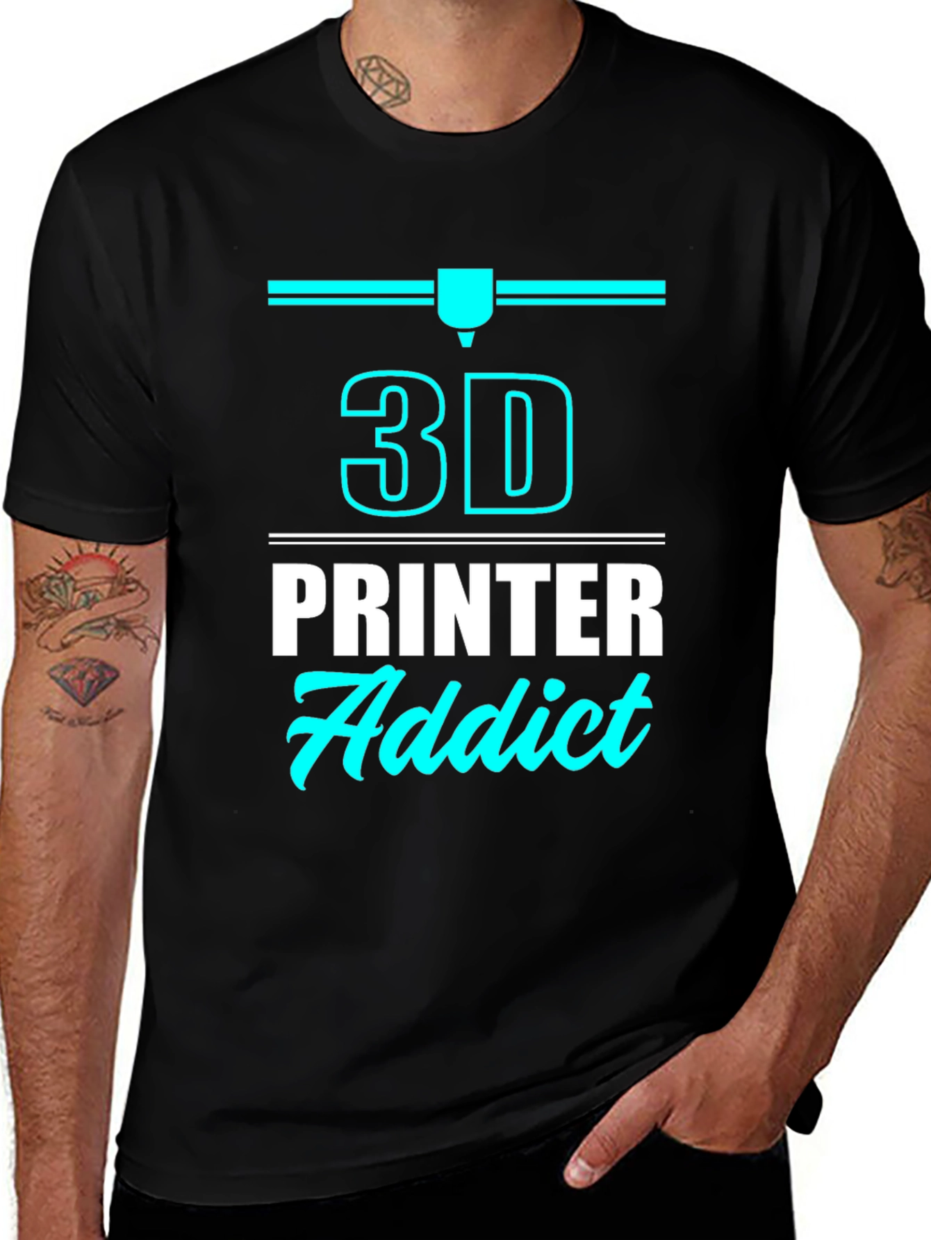 3D Printer Addict T-Shirt - Black