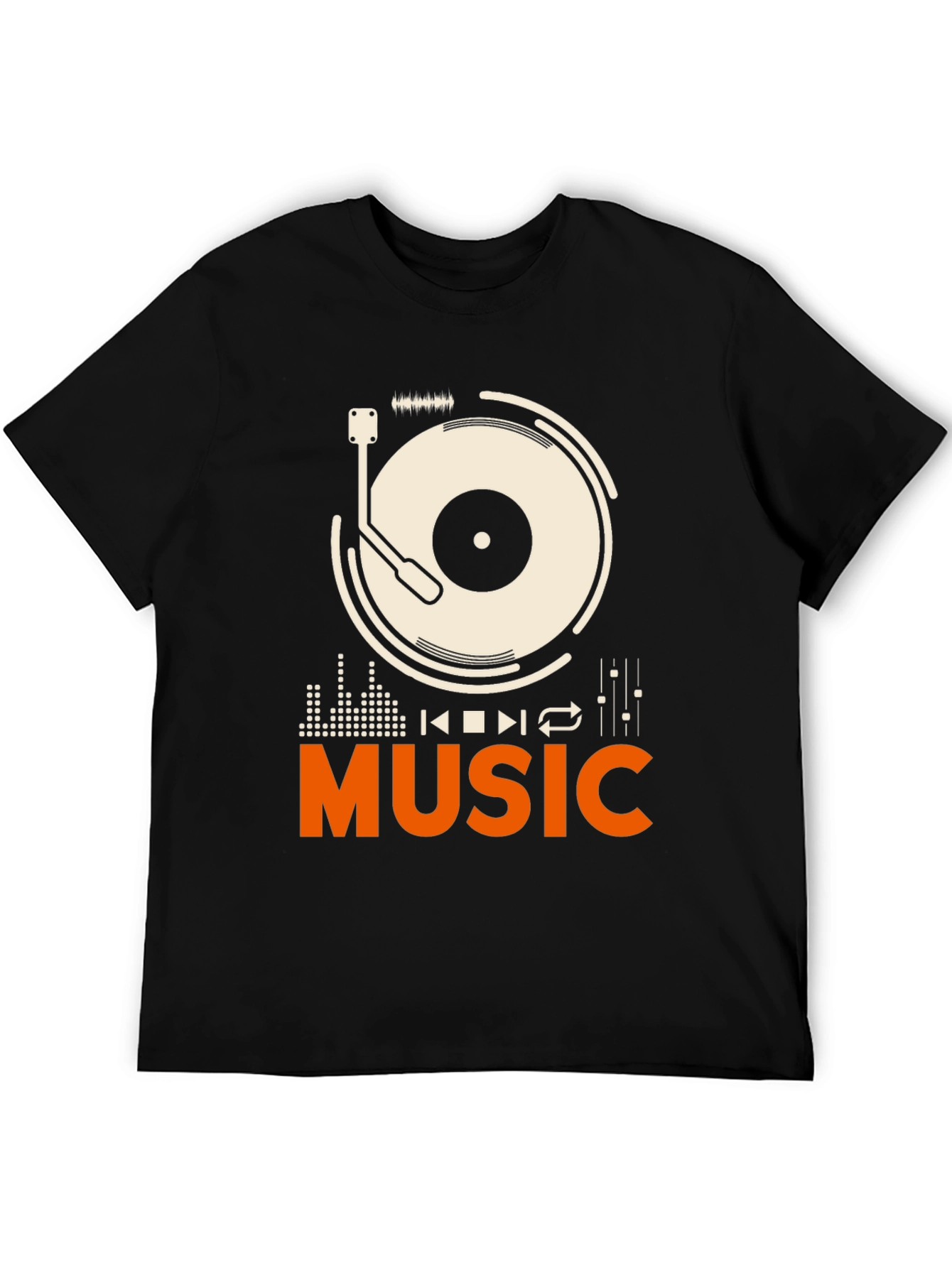 Music Lover Graphic Tee - Black Cotton T-Shirt