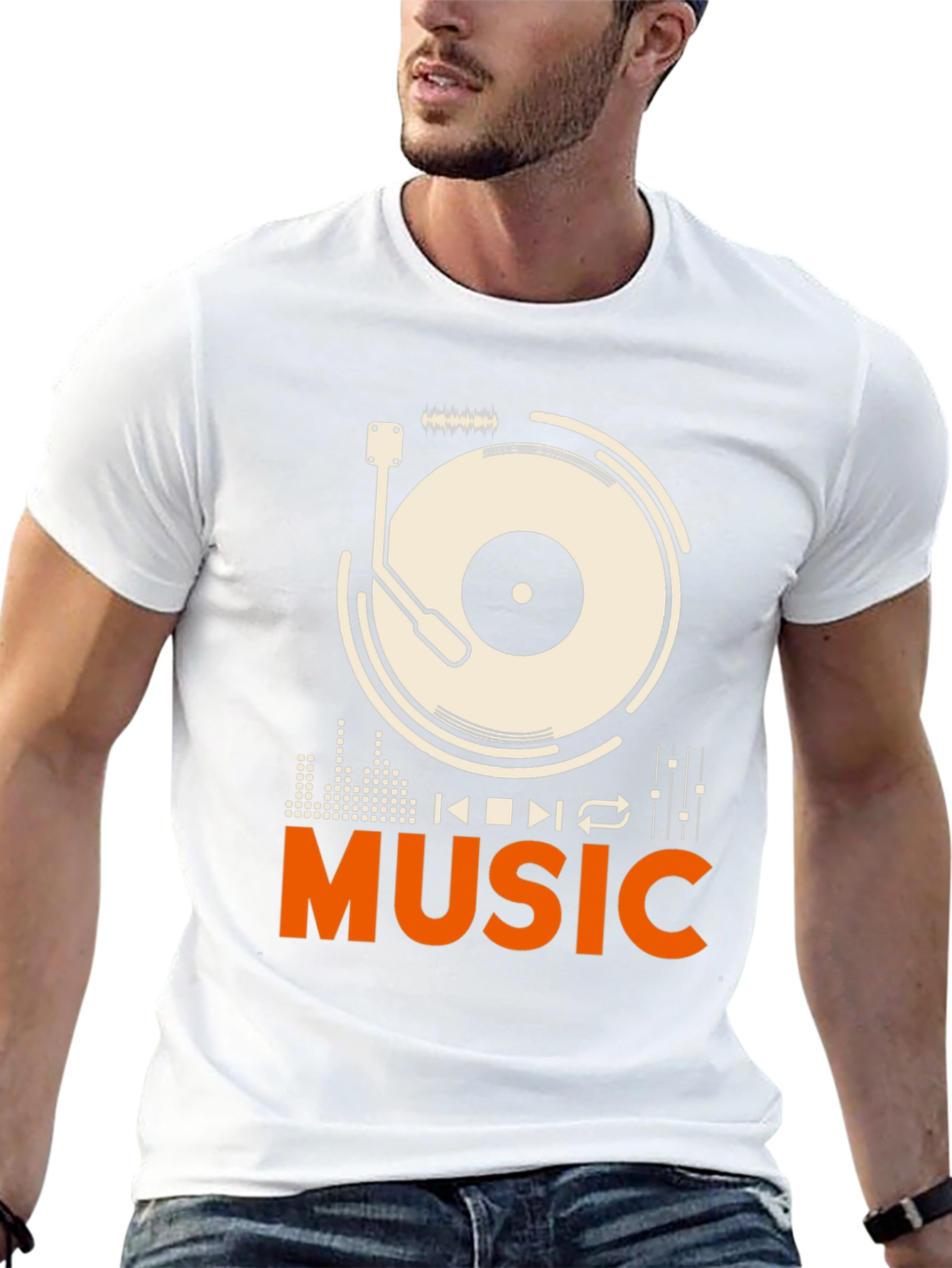 Music Lover Graphic Tee - Black Cotton T-Shirt