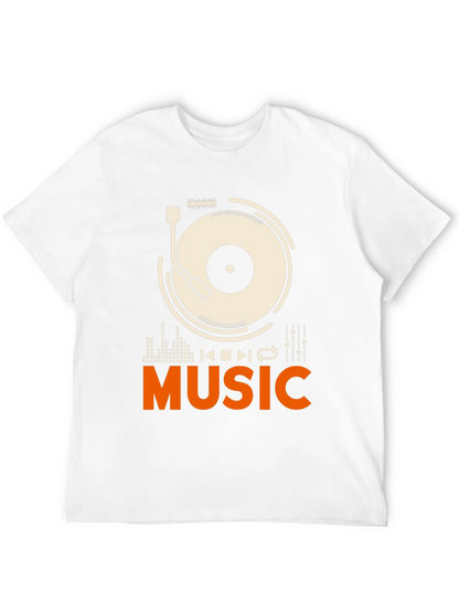 Music Lover Graphic Tee - Black Cotton T-Shirt