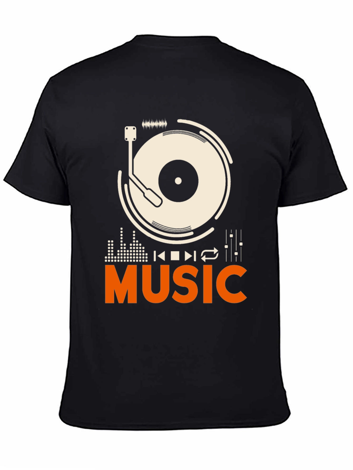 Music Lover Graphic Tee - Black Cotton T-Shirt