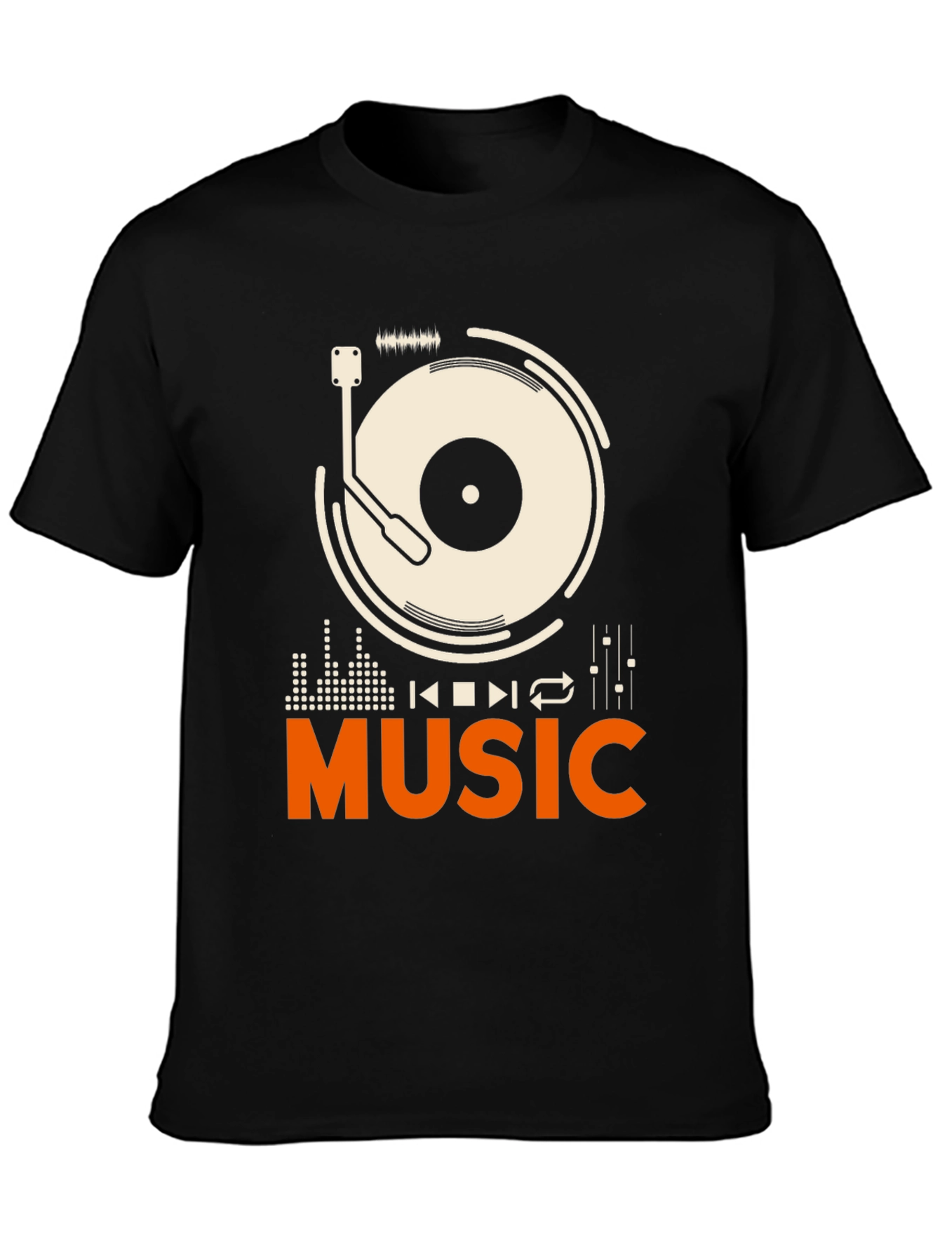 Music Lover Graphic Tee - Black Cotton T-Shirt