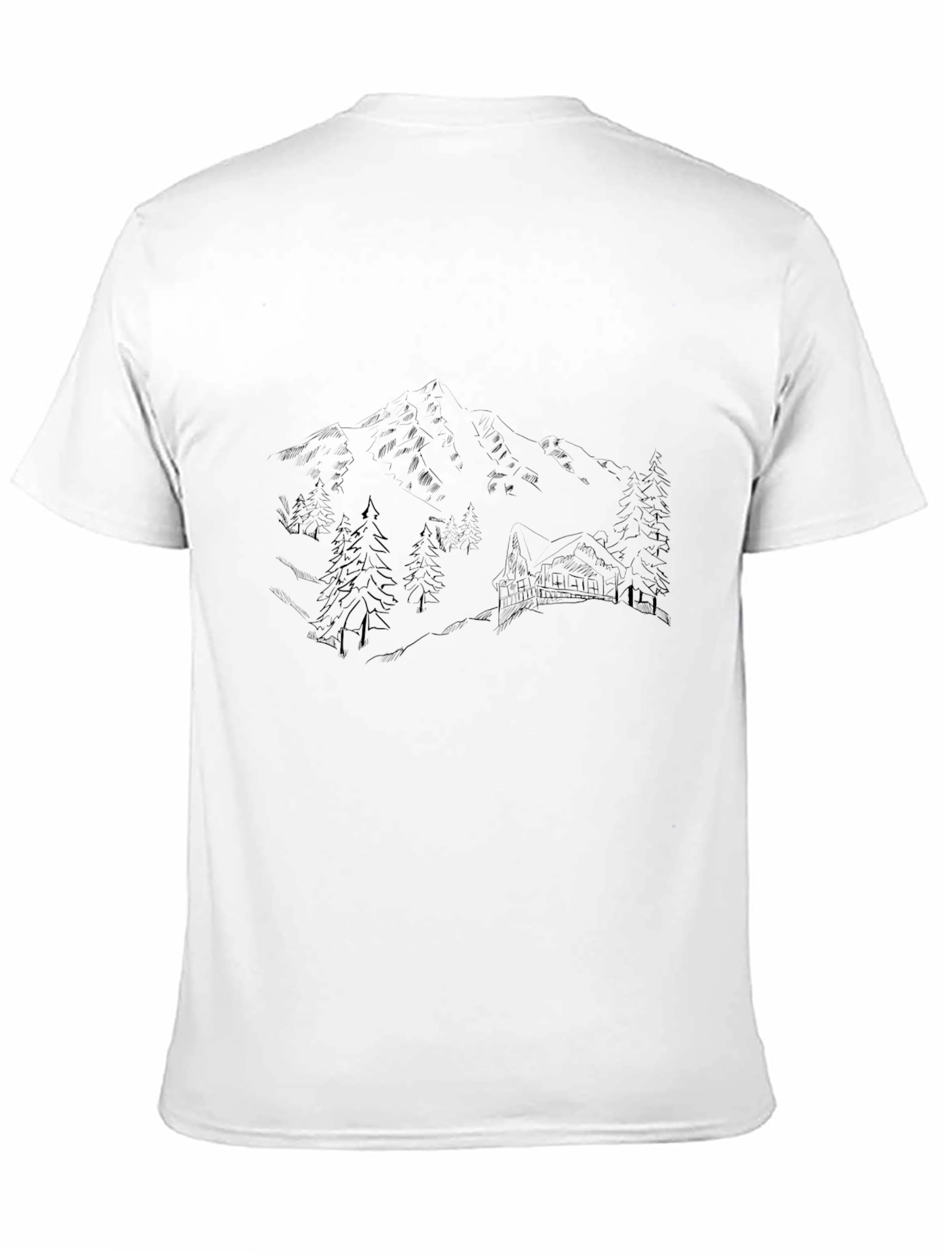 Mountain Cabin Graphic Tee - Black