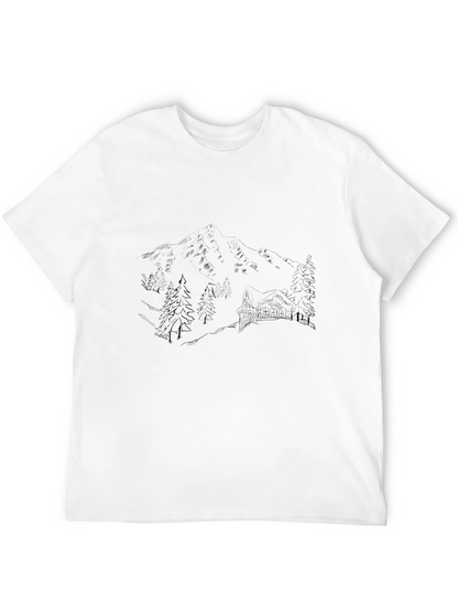 Mountain Cabin Graphic Tee - Black