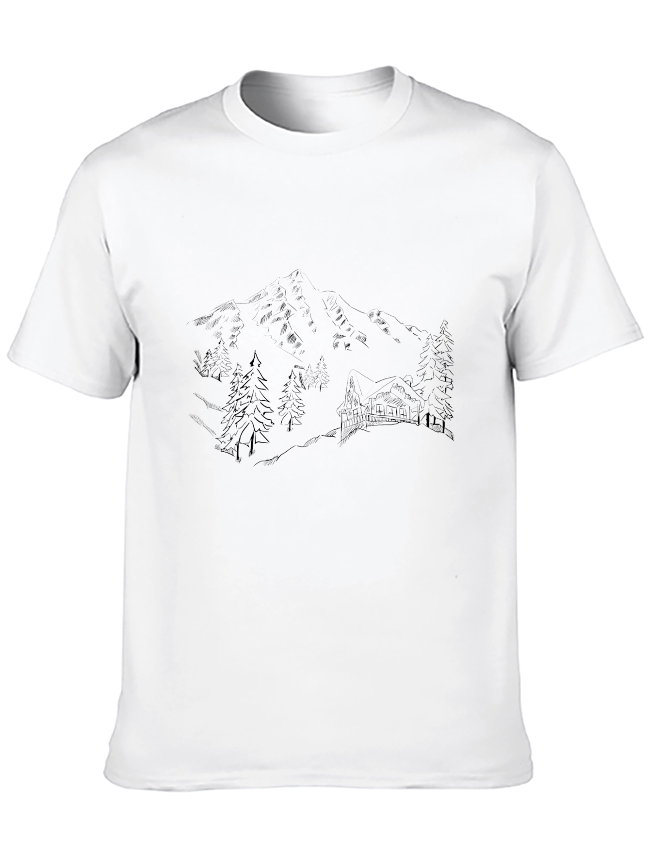 Mountain Cabin Graphic Tee - Black