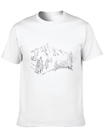 Mountain Cabin Graphic Tee - Black