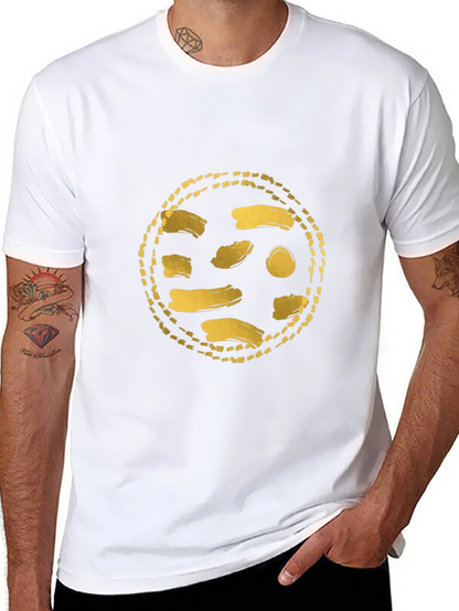 Gold Abstract Graphic Black T-Shirt
