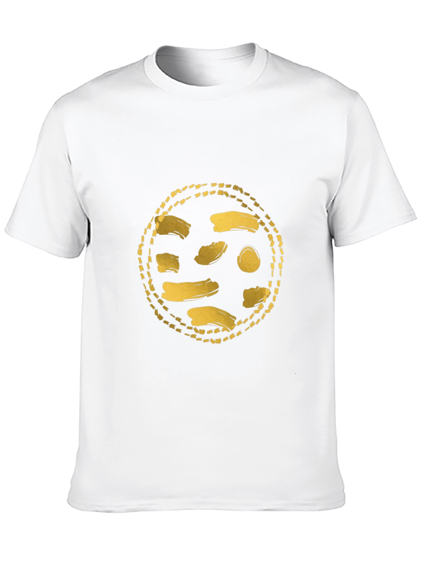 Gold Abstract Graphic Black T-Shirt
