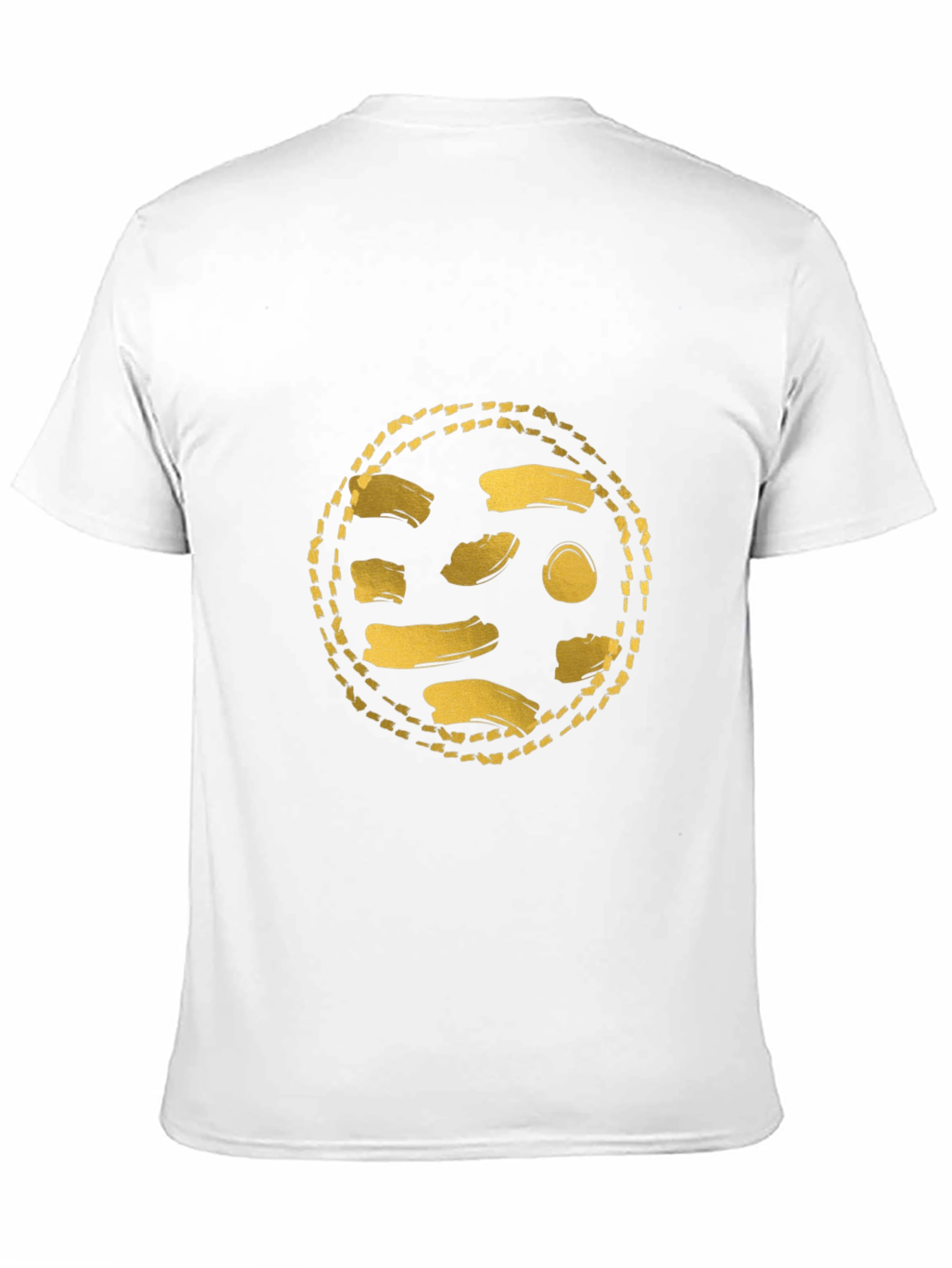 Gold Abstract Graphic Black T-Shirt
